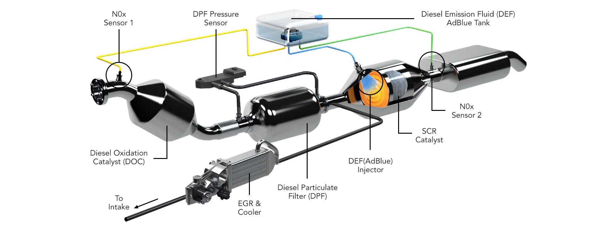 AdBlue tank and injector being inspected