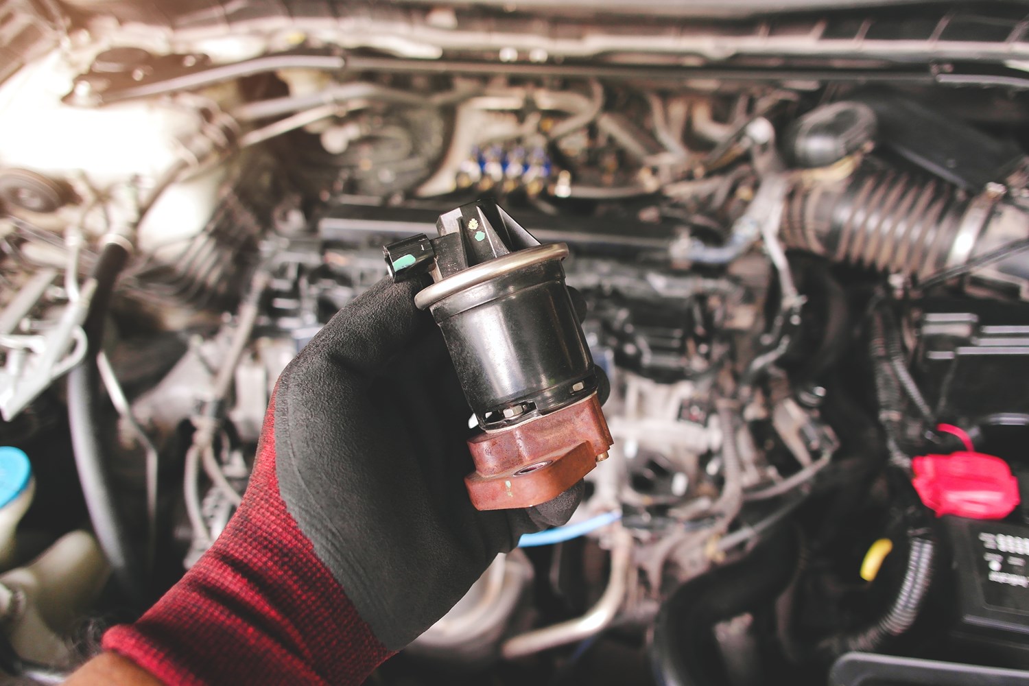 EGR valve removed for cleaning